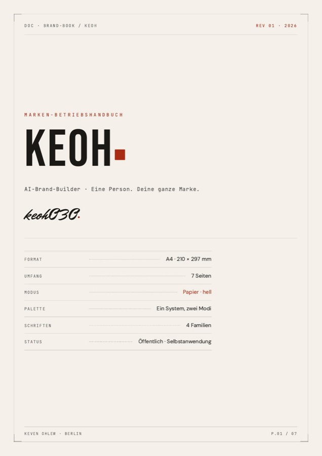 KEOH Brand Book Cover